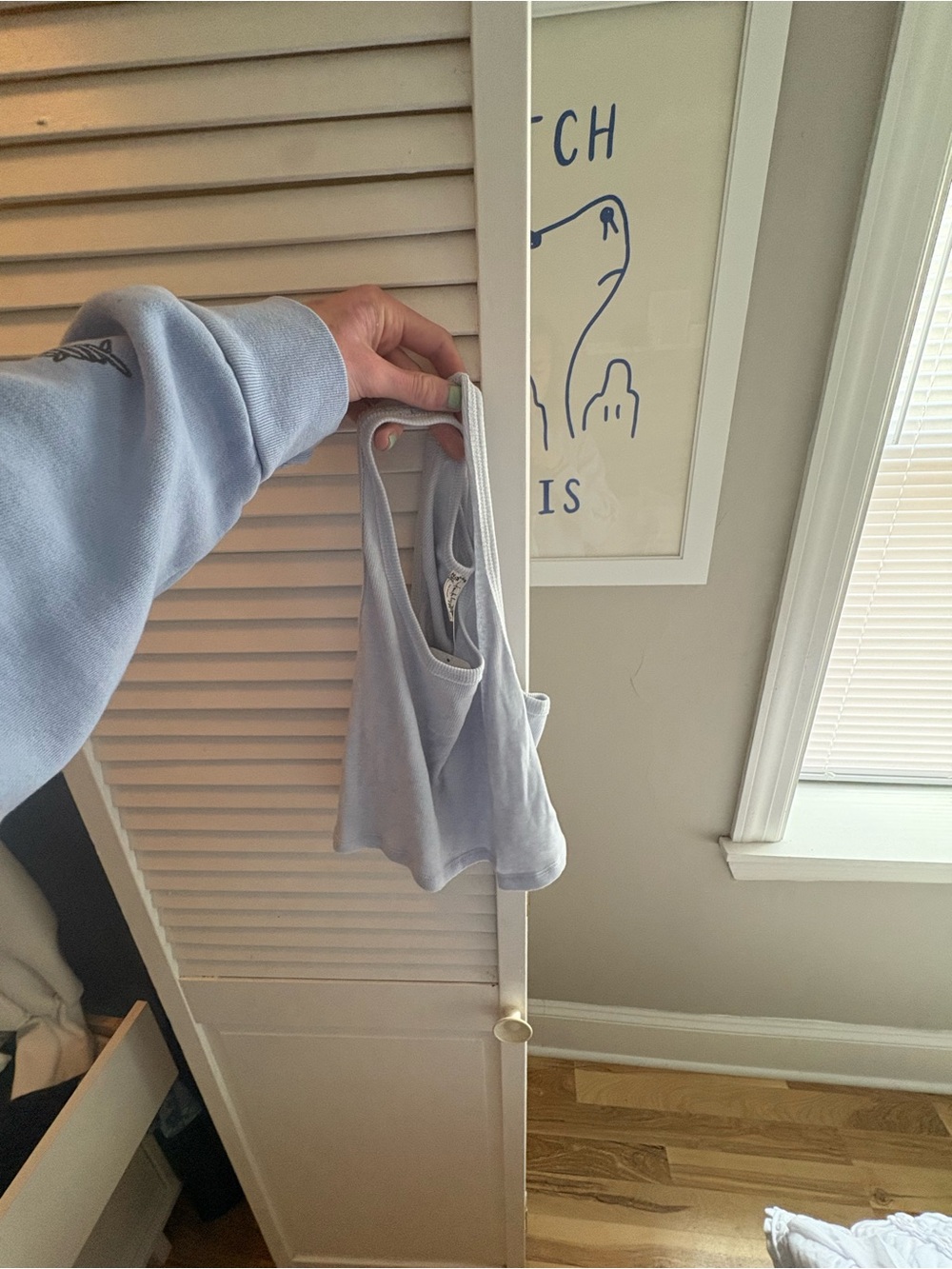 Free People Light Blue Ribbed Tank Top